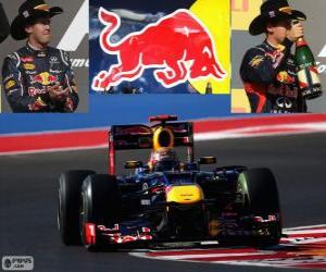 Puzle Sebastian Vettel - Red Bull - Grand Prix ze Spojených států 2012 2 º klasifikované