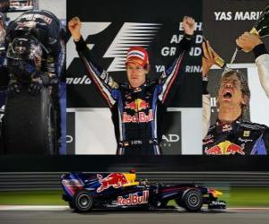 Puzle Sebastian Vettel slaví vítězství v Grand Prix Abu Dhabi (2010)