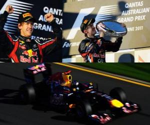 Puzle Sebastian Vettel slaví vítězství v Australské Grand Prix (2011)