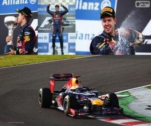 Puzle Sebastian Vettel slaví vítězství v Grand Prix Japonska 2012