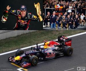 Puzle Sebastian Vettel slaví vítězství v Grand Prix di Corea del sud 2012