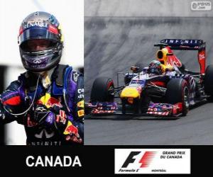 Puzle Sebastian Vettel slaví vítězství v Grand Prix Kanady 2013