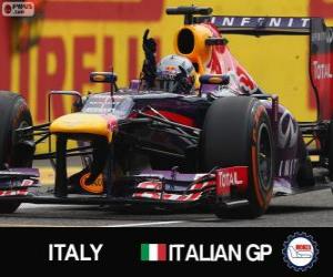 Puzle Sebastian Vettel slaví vítězství v Grand Prix Itálie 2013