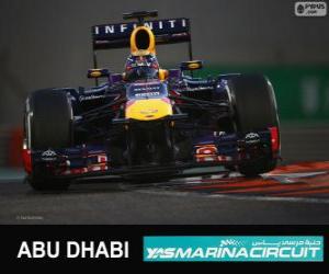 Puzle Sebastian Vettel slaví vítězství v Grand Prix Abú Dhabí 2013