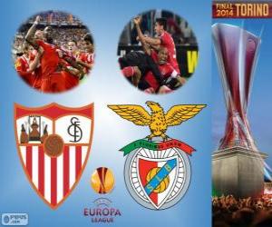 Puzle Sevilla vs Benfica. Finále Ligy 2013-2014 Evropa na Juventus Stadium, Turín, Itálie
