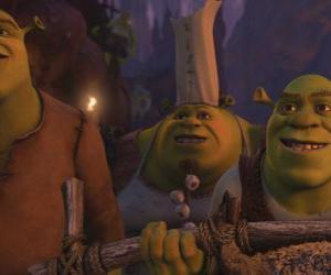 Puzle Shrek spolu s dalšími zlobři.
