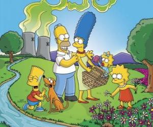 Puzle Simpson rodina na piknik den