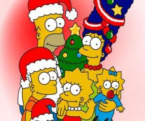 Puzle Simpsonovi, kteří chtějí vám Veselé Vánoce