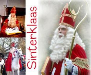 Puzle Sinterklaas. Mikuláš přináší dětem dárky v Nizozemsku, Belgii a dalších zemích střední Evropy