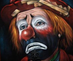Puzle Smutný klaun tvář