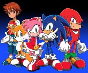 Puzle Sonic a další postavy z videohry Sonic