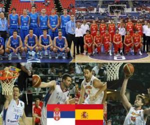 Puzle Srbsko - Španělsko, čtvrtfinále, 2010 FIBA světa Turecko