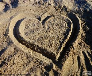 Puzle Srdce na pláži