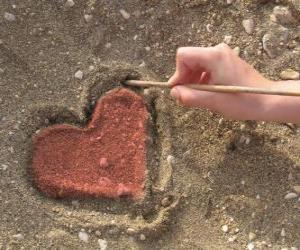 Puzle Srdce v písku