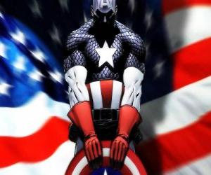 Puzle Superhrdina Kapitán Amerika je vlastenecká a expert na boj zblízka