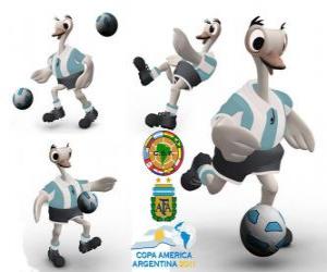 Puzle Suri maskot Copa America, Argentina 2011, společný Rhea, je také často nazýván americký pštros