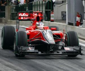 Puzle Timo Glock - Virgin - 2010 maďarské Grand Prix