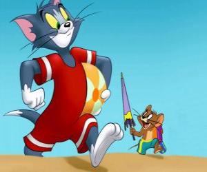 Puzle Tom a Jerry na pláži