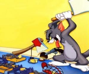 Puzle Tom se snažil chytit myš Jerry