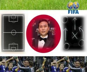 Puzle Trenér roku 2011 FIFA pro ženské fotbalové vítěze Norio Sasaki
