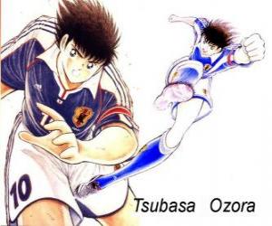 Puzle Tsubasa Ozora je kapitán Tsubasa, kapitán japonské fotbalové reprezentace