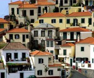 Puzle Typické domy vesnice Câmara de Lobos - Madeira - (Portugalsko)