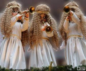 Puzle Tři andělé hrající na trumpetu