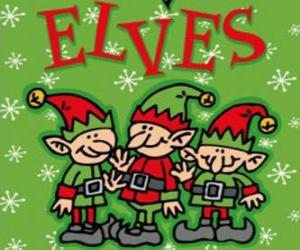 Puzle Tři malé elfy Santa Claus