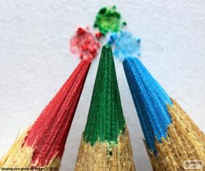 Puzle Tři tužky barev