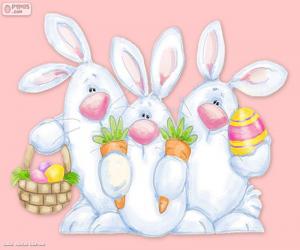 Puzle Tři velikonoční králík
