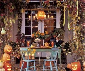 Puzle veranda zdobené pro halloween