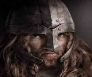 Puzle Viking tvář s knírkem a bradkou, a helma