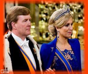 Puzle Vilém-Alexandr a Máxima nové králů z Holandska (2013)