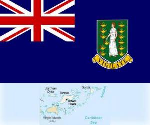 Puzle Vlajka Britských Panenských ostrovů, britské zámořské území v Karibiku