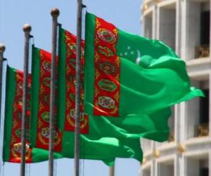 Puzle Vlajka Turkmenistánu