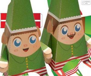 Puzle Vánoční elfové papíru