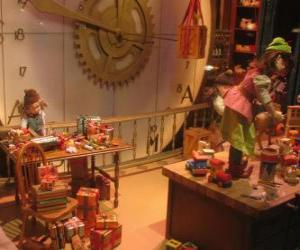 Puzle Vánoční elfové výrobu hraček pro dárky
