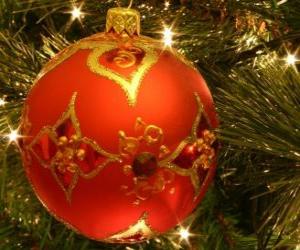 Puzle Vánoční koule zdobená geometrickými