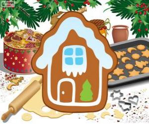 Puzle Vánoční sušenky dům ve tvaru