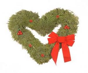 Puzle Vánoční věnec srdce-formoval listy tvoří jedle