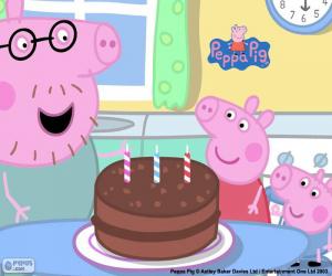 Puzle Všechno nejlepší k narozeninám Peppa Pig
