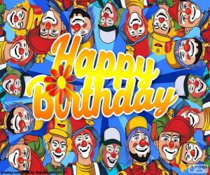 Puzle Všechno nejlepší k narozeninám s klauni