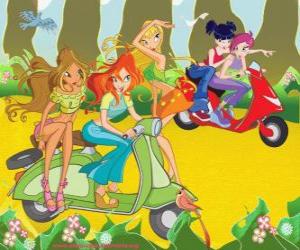 Puzle Winx Club motocyklu