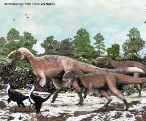 Puzle Yutyrannus s téměř 9 metrů dlouhá je největší dinosaura s peřím známé