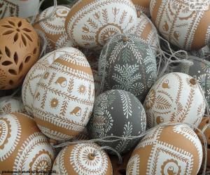 Puzle Zdobená velikonoční vajíčka