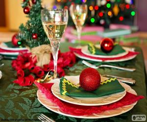 Puzle Zdobené vánoční stůl