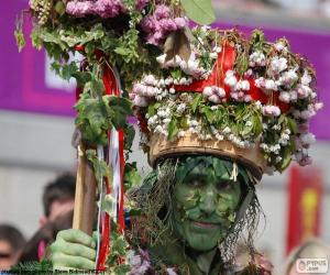 Puzle Zelený muž, karneval