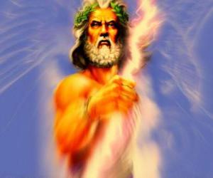 Puzle Zeus, řecký bůh oblohy a hrom a král Olympic bohů
