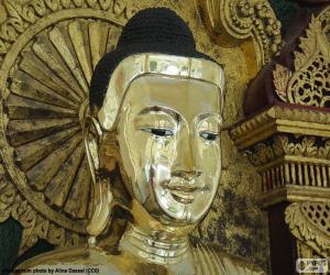 Puzle Zlatý Buddha hlava
