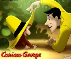 Puzle Zvědavý George a Ted, muž ve žlutém klobouku